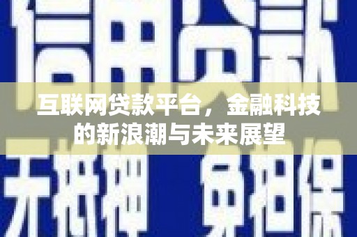 河西互联网贷款平台，金融科技的新浪潮与未来展望