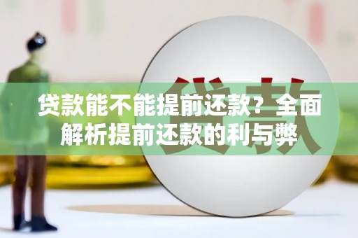 河西贷款能不能提前还款？全面解析提前还款的利与弊