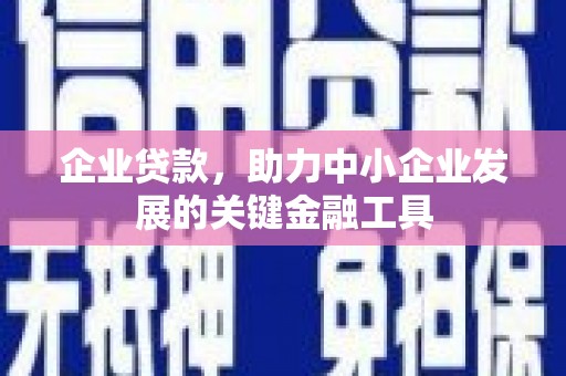 河西企业贷款，助力中小企业发展的关键金融工具