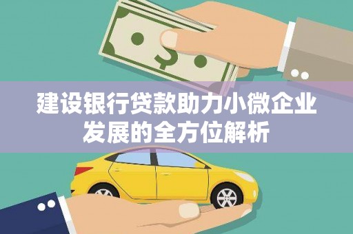 河西建设银行贷款助力小微企业发展的全方位解析